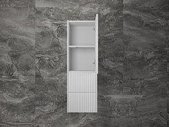 Style Line Шкаф пенал Стокгольм 36 R подвесной белый рифленый софт – фотография-4